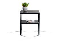 Couchtisch >Medina< in schwarz / Keramik dunkel - 50x59x40 (BxHxT)