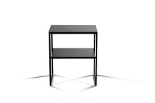 Couchtisch >Medina< in schwarz / Keramik dunkel - 50x59x40 (BxHxT)