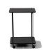 Beistellwagen >Passo< in schwarz / Marmoroptik, Metall / MDF - 45x65x37 (BxHxT)