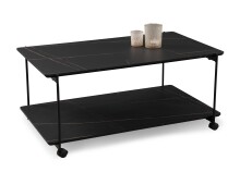 Beistellwagen >Passo< in schwarz / Marmoroptik,...
