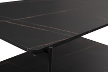 Beistellwagen >Passo< in schwarz / Marmoroptik, Metall / MDF - 100x45x62 (BxHxT)