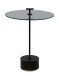 Beistelltisch >Pori< in Schwarz, Holz, Metall, Glas - 59x50cm (HxD)