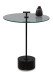 Beistelltisch >Pori< in Schwarz, Holz, Metall, Glas - 59x50cm (HxD)