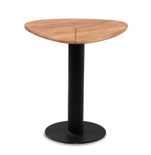 Couchtisch >Teo< in schwarz / Akazie, Metall / Massivholz - 48x52x48cm (BxHxT)