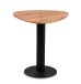 Couchtisch >Teo< in schwarz / Akazie, Metall / Massivholz - 48x52x48cm (BxHxT)