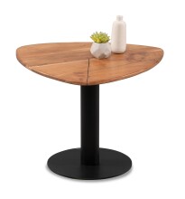Couchtisch >Teo< in schwarz / Akazie, Metall / Massivholz - 60x45x60cm (BxHxT)
