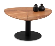 Couchtisch >Teo< in schwarz / Akazie, Metall /...