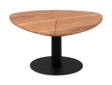 Couchtisch >Teo< in schwarz / Akazie, Metall / Massivholz - 70x36x70cm (BxHxT)