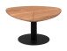 Couchtisch >Teo< in schwarz / Akazie, Metall / Massivholz - 70x36x70cm (BxHxT)