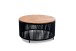Couchtisch >Simon< in schwarz / Akazie, Metall / Massivholz - 40x75cm (HxD)