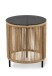 Beistelltisch >Simon< in beige / grau, Metall, Glas - 46x40cm (HxD)