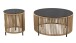 Beistelltisch >Simon< in beige / grau, Metall, Glas - 46x40cm (HxD)