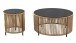 Beistelltisch >Simon< in beige / grau, Metall, Glas - 46x40cm (HxD)