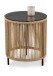 Beistelltisch >Simon< in beige / grau, Metall, Glas - 46x40cm (HxD)