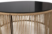 Couchtisch >Simon< in beige / grau, Metall / Glas - 40x75cm (HxD)