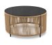 Couchtisch >Simon< in beige / grau, Metall / Glas - 40x75cm (HxD)