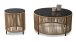 Couchtisch >Simon< in beige / grau, Metall / Glas - 40x75cm (HxD)