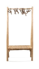 Garderobenständer >Samuel< in hellbraun, Massivholz - 80x160x40cm (BxHxT)