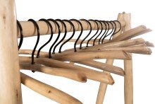 Garderobenständer >Samuel< in hellbraun, Massivholz - 80x160x40cm (BxHxT)