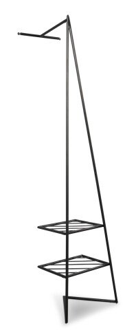Wandgarderobe >Nizza< in schwarz, Metall - 42x183x33cm (BxHxT)