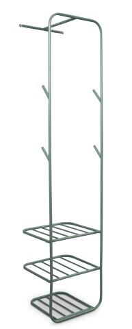 Wandgarderobe >Nizza< in mintgrün, Metall - 48x183x42cm (BxHxT)