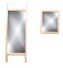 Standspiegel >Samuel< in hellbraun, Massivholz / Glas - 50x140x5cm (BxHxT)
