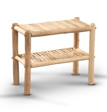 Sitzbank >Samuel< in hellbraun, Massivholz - 60x50x30cm (BxHxT)
