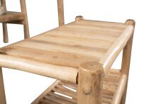 Sitzbank >Samuel< in hellbraun, Massivholz - 60x50x30cm (BxHxT)