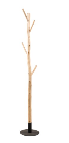 Kleiderständer >Samuel< in hellbraun, Massivholz / Metall - 180x30cm (HxD)