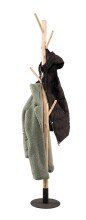 Kleiderständer >Samuel< in hellbraun, Massivholz / Metall - 180x30cm (HxD)