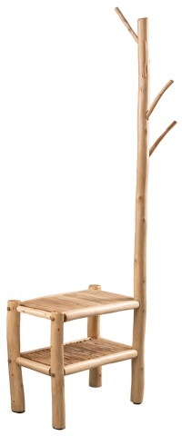 Sitzbank >Samuel< in hellbraun, Echtholz - 73x184x30cm (BxHxT)