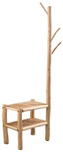 Sitzbank >Samuel< in hellbraun, Echtholz - 73x184x30cm (BxHxT)