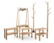 Sitzbank >Samuel< in hellbraun, Echtholz - 73x184x30cm (BxHxT)