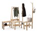 Sitzbank >Samuel< in hellbraun, Echtholz - 73x184x30cm (BxHxT)