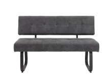 Essbank >Laila-I< in Vintage Anthrazit, Metall / Polyester - 140x90x64cm (BxHxT)