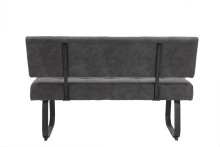 Essbank >Laila-I< in Vintage Anthrazit, Metall / Polyester - 140x90x64cm (BxHxT)