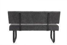 Essbank >Laila-I< in Vintage Anthrazit, Metall / Polyester - 140x90x64cm (BxHxT)