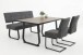 Essbank >Laila-I< in Vintage Anthrazit, Metall / Polyester - 140x90x64cm (BxHxT)