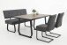 Essbank >Laila-I< in Vintage Anthrazit, Metall / Polyester - 140x90x64cm (BxHxT)