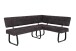 Eckbank >Laila-I< in Vintage Anthrazit, Metall / Microfaser - 202x92x46 (BxHxT)