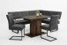 Eckbank >Laila-I< in Vintage Anthrazit, Metall / Microfaser - 202x92x46 (BxHxT)