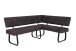Eckbank >Laila-I< in Vintage Anthrazit, Metall / Microfaser - 202x92x46 (BxHxT)