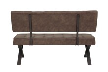 Sitzbank >Dosi-I< in Vintage braun, Metall / Softex - 140x93x61cm (BxHxT)