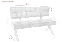 Sitzbank >Dosi-I< in Vintage braun, Metall / Softex - 140x93x61cm (BxHxT)