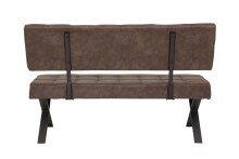 Sitzbank >Dosi-I< in Vintage braun, Metall / Softex - 140x93x61cm (BxHxT)