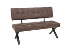 Sitzbank >Dosi-I< in Vintage braun, Metall / Softex...