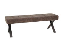 Sitzbank >Dosi-I< in Vintage braun, Metall / Softex...