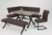 Sitzbank >Dosi-I< in Vintage braun, Metall / Softex - 140x48x45cm (BxHxT)