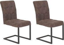 Freischwinger >Dosi-I< in vintage braun, Metall /...