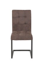 Freischwinger >Dosi-I< in vintage braun, Metall / Polyester - 42x91x62cm (BxHxT)